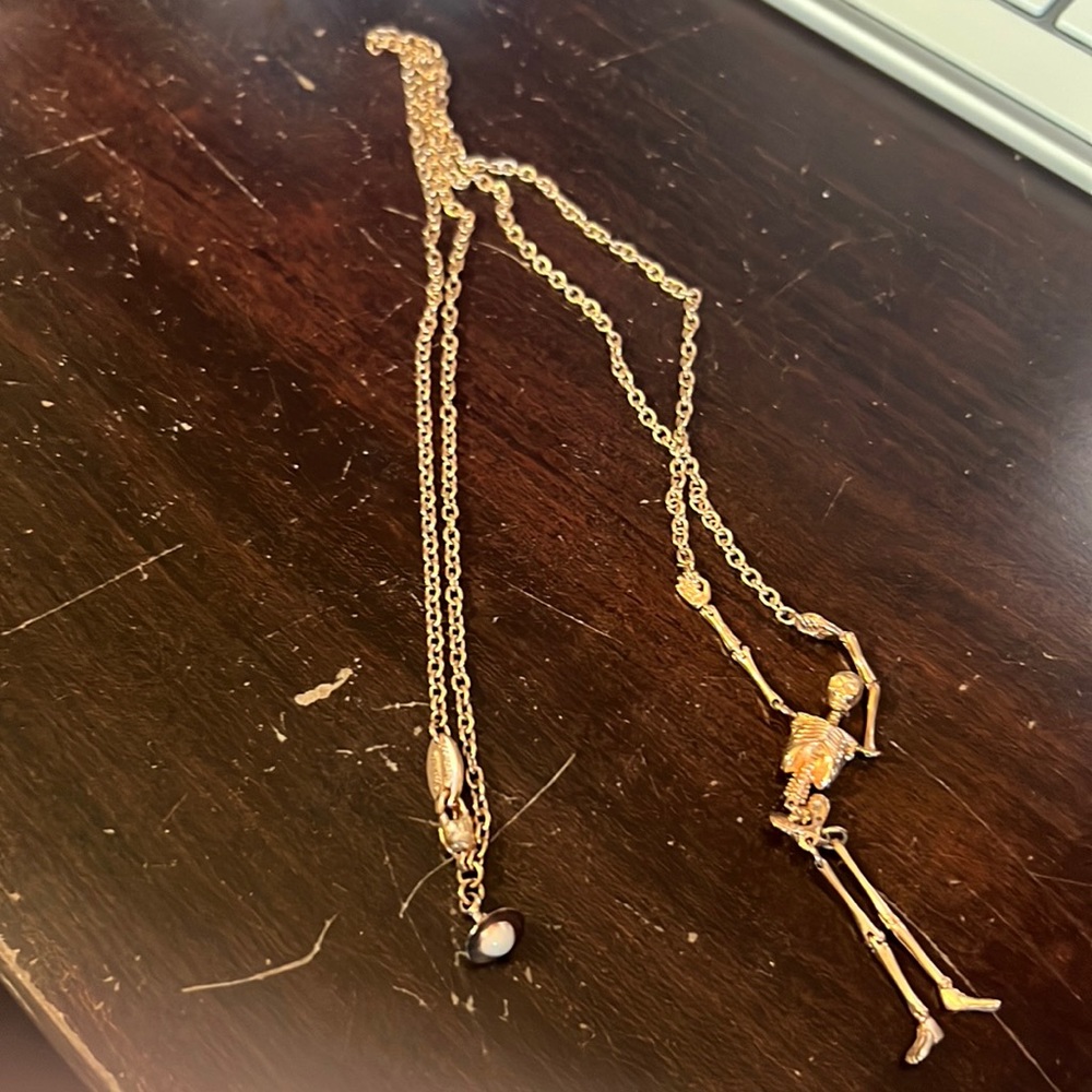 Vivienne Westwood Gold Skeleton Pendant Necklace
